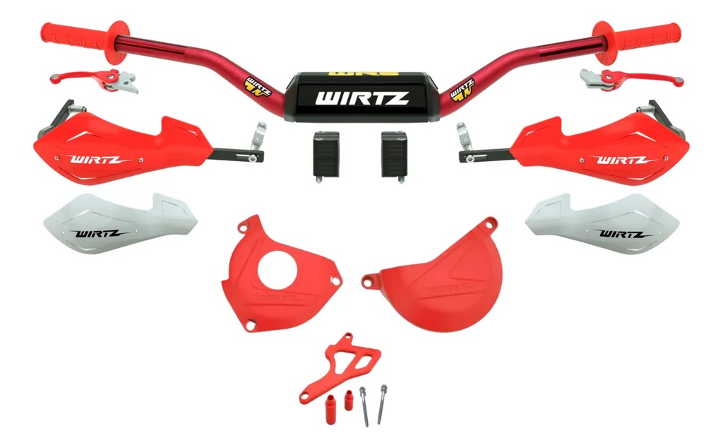 SET MANUBRIO WR5 ROJO + MANIJAS HONDA XR250 TORNADO 03-07 WIRTZ